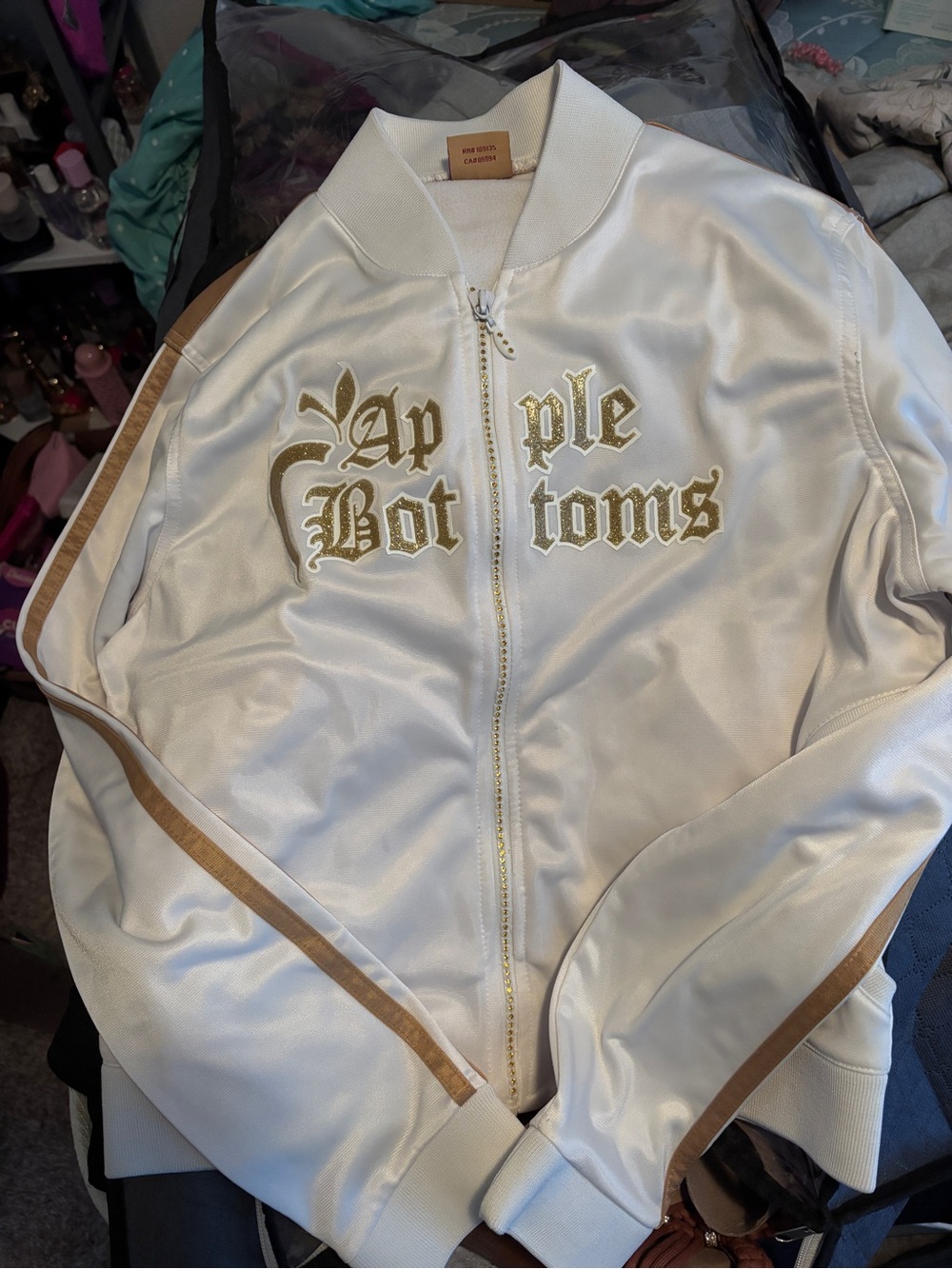 ✨🍎 VINTAGE APPLE BOTTOMS TRACK/BOMBER JACKET 🍎✨ - Picture 2 of 11